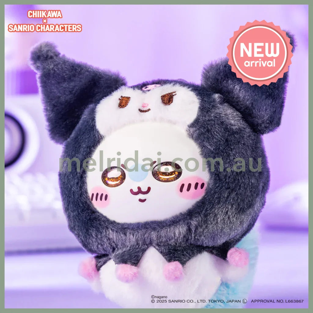 CHIIKAWA x SANRIO | Momonga x Kuromi Kiramekko Vinyl Plush Keychains Bag Charm 140×115×75mm