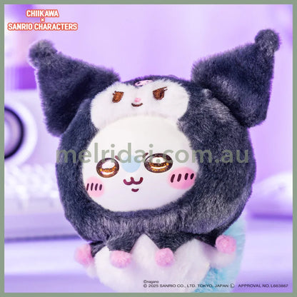 CHIIKAWA x SANRIO | Momonga x Kuromi Kiramekko Vinyl Plush Keychains Bag Charm 140×115×75mm