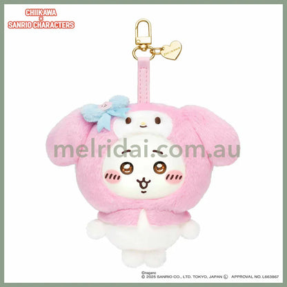 CHIIKAWA x SANRIO | Chiikawa x My Melody Kiramekko Vinyl Plush Keychains Bag Charm 140×115×75mm