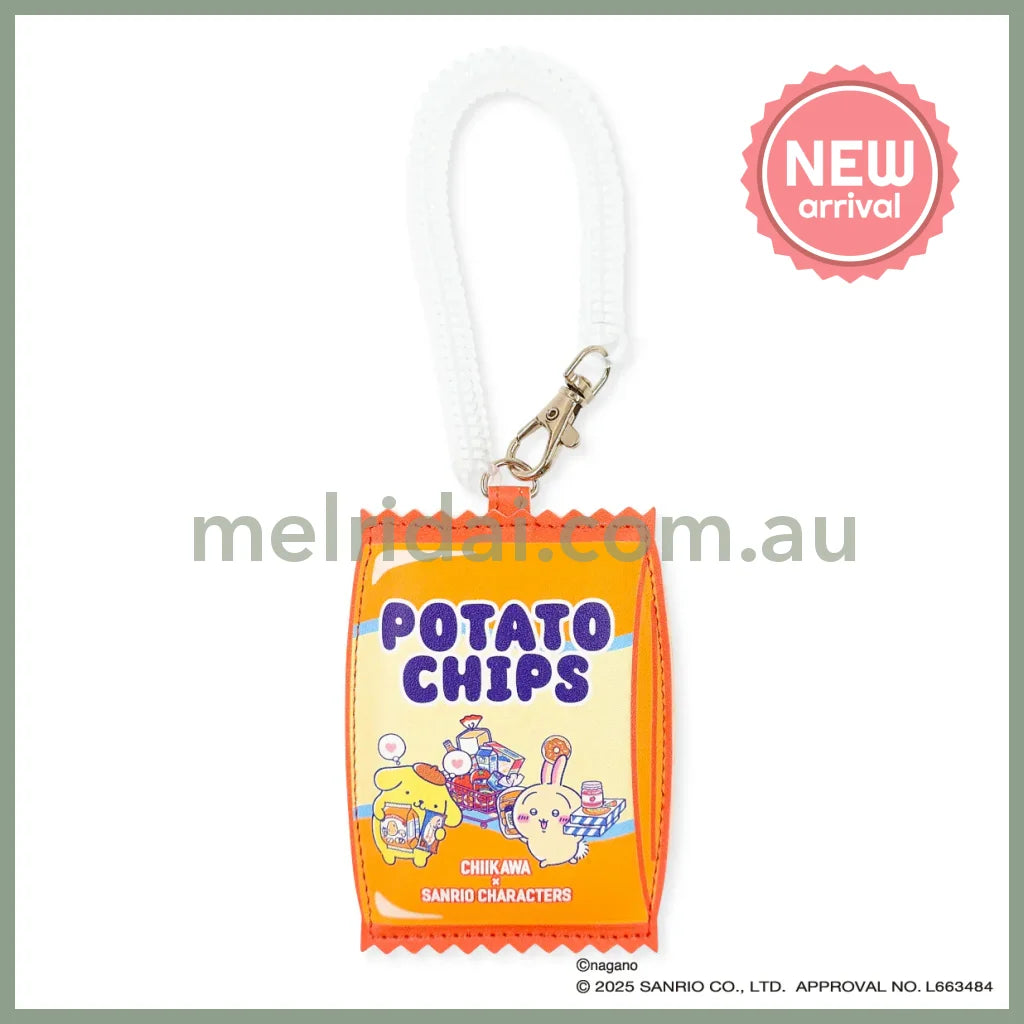 Chiikawa x Sanrio | Pom Pom Purin Pompompurin & Usagi Die-Cut Pass Case 110x83x8mm (Supermarket)