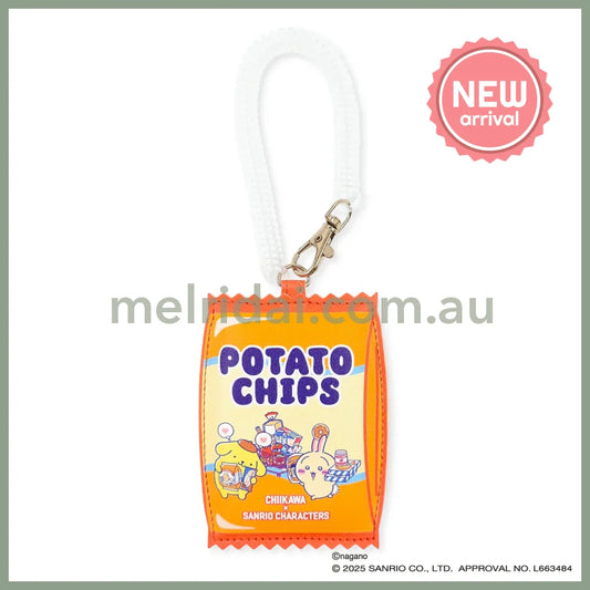 Chiikawa x Sanrio | Pom Pom Purin Pompompurin & Usagi Die-Cut Pass Case 110x83x8mm (Supermarket)