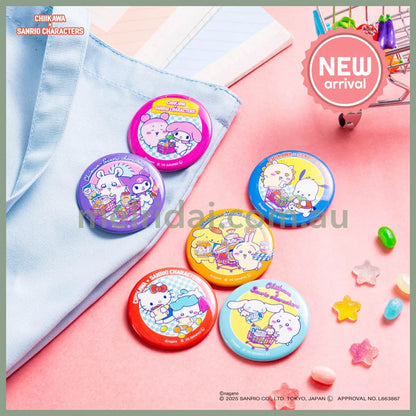 Chiikawa x Sanrio | Secret Badge Blind Box 56x56mm (Supermarket)