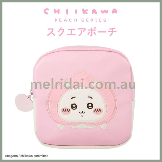 CHIIKAWA x SHOBIDO | Peach Series Square Pouch W130×H130×D40mm (Chiikawa)