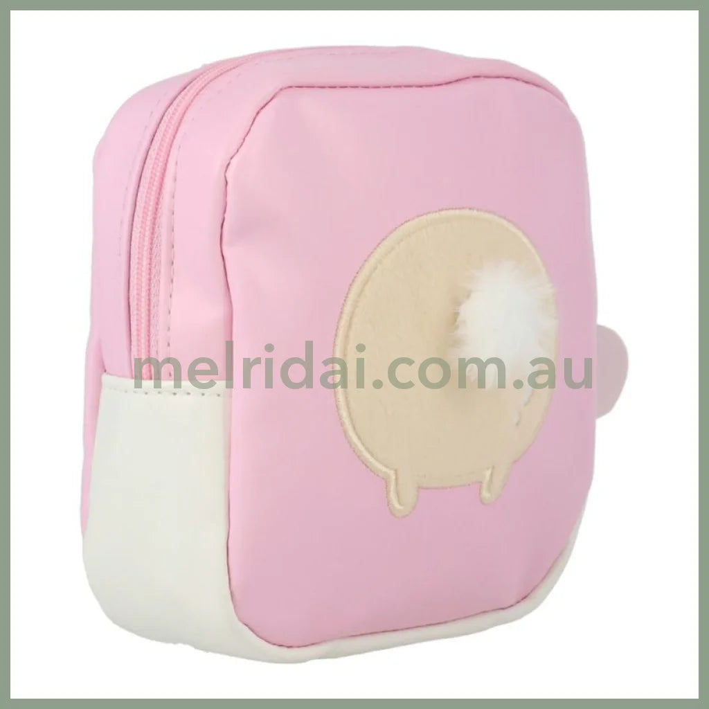 CHIIKAWA x SHOBIDO | Peach Series Square Pouch W130×H130×D40mm (Usagi)