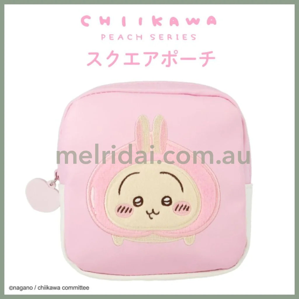 CHIIKAWA x SHOBIDO | Peach Series Square Pouch W130×H130×D40mm (Usagi)