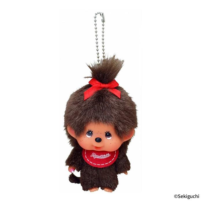 Monchhichi | Mascot Holder Plush Keychain Bag Charm SS H13×W7×D5cm (Girl)