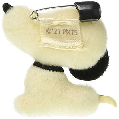 PEANUTS | Snoopy 1950s Vintage Plush Toy Badge Sitting 50x60x20mm