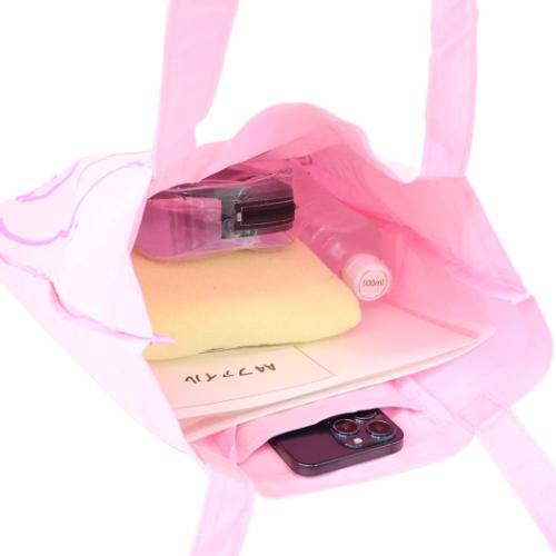 SANRIO | My Melody Foldable Tote Bag With Pouch Carabiner (Heart pounding Memories Heisei Retro)