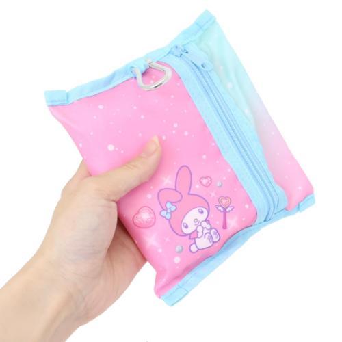 SANRIO | My Melody Foldable Tote Bag With Pouch Carabiner (Heart pounding Memories Heisei Retro)