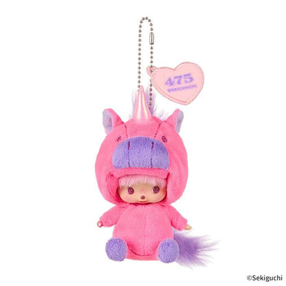 Shinako 475 x Monchhichi | Bebichhichi Mascot Holder Keychain Bag Charm 140×70×100mm (Unicorn)