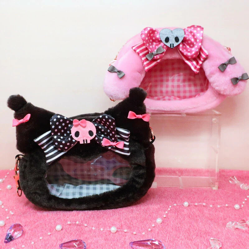SANRIO | Kuromi Clear Window Pouch 15×20cm (My Melody 50th Anniversary & Kuromi 20th Anniversary/Black Pink Party)