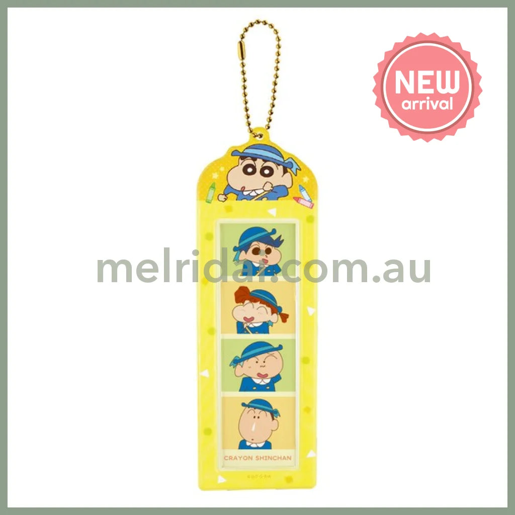 Crayon Shin-chan | 4-Cut Photo Strip Holder Keychain H200×W67×D2mm (Yellow)