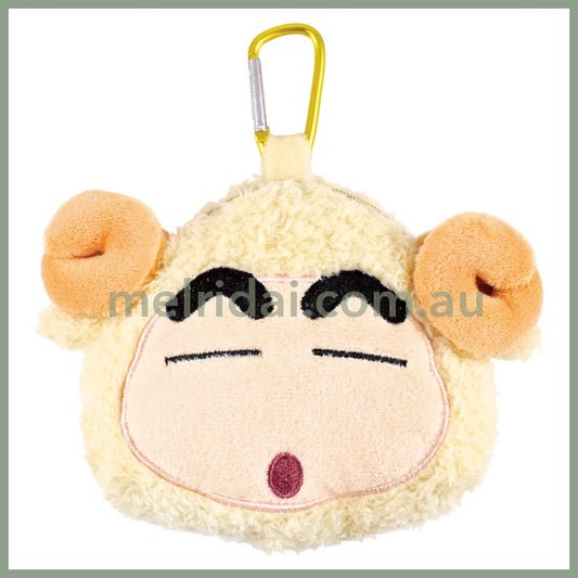 Crayon Shin-chan | Carabiner Attached Plush Mascot Pouch Bag Charm 5.6 x 14.6 x 11.8cm (Transformation Sheep)