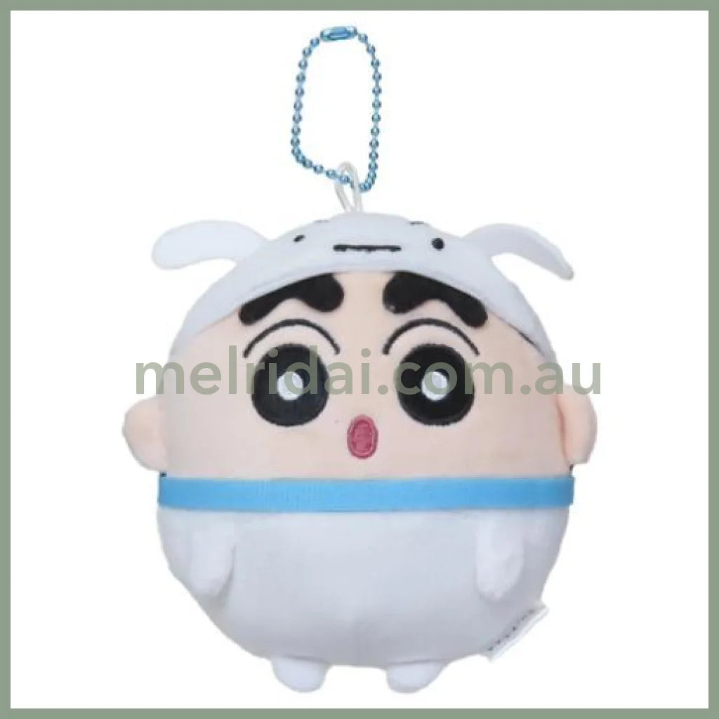 Crayon Shin-Chan | Face-Shaped Zipper Mascot Keychain With Carabiner H90 X W130 D60Mm (Shiro)