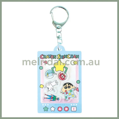 Crayon Shin-chan | Shaka Shaka Acrylic Keychain 55x84x7mm (Shinnosuke Nohara & Shiro - Crane Game Pajama)