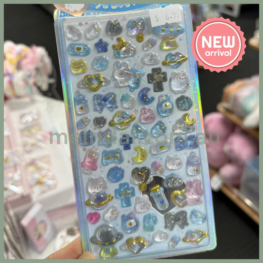 CRUX | 3D Puffy Stickers Die-cut Pop Seal H200×W95×D7mm (Blue)