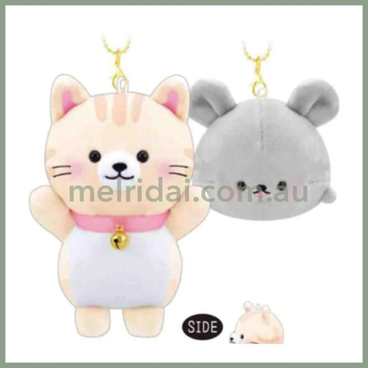 CRUX | Plush Keychain with Magnet set W115×H150×D80mm (Cat & Mouse)