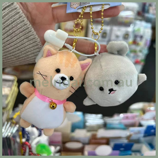 CRUX | Magnetic Plush Keychain with Magnet set W115×H150×D80mm (Cat & Mouse)