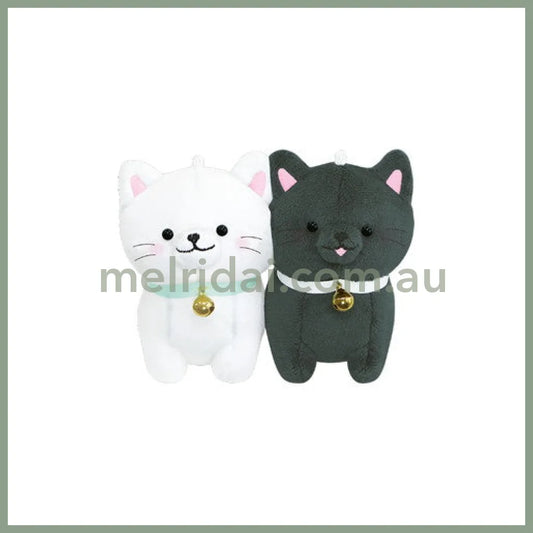 CRUX | Plush Keychain with Magnet set W115×H150×D80mm (White Cat/Black Cat)