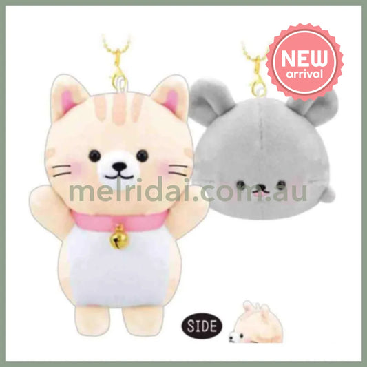 CRUX | Plush Keychain with Magnet set W115×H150×D80mm (Cat & Mouse)