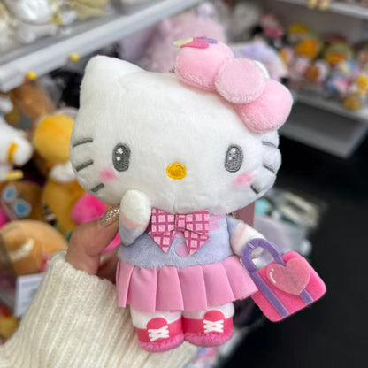 SANRIO x Avail | Hello Kitty Mascot Holder Plush Keychain Bag Charm 50×75×138mm (High School Series Heisei)