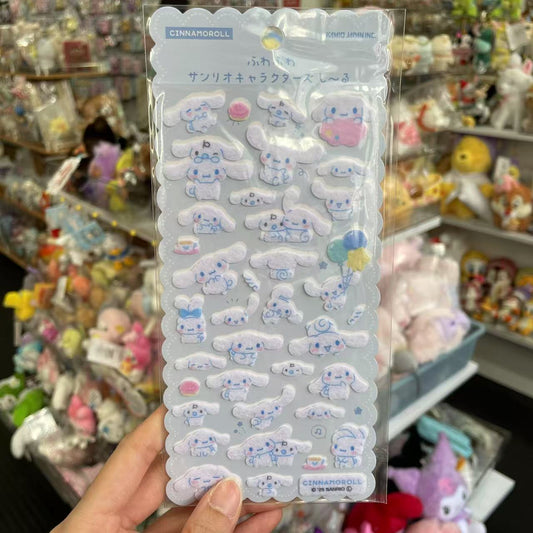 SANRIO | Fluffy Felt Sticker 90x175x1mm (Cinnamoroll & Milk)