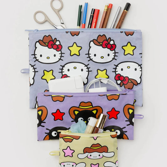 Baggu Flat Pouch Set (Hello Kitty & Friends Western)