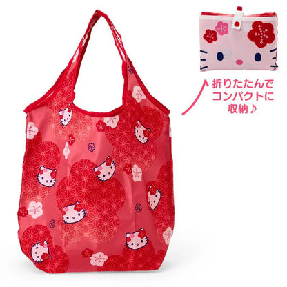 SANRIO | Hello Kitty Eco Shopping Tote Bag W49×D18×H69cm (Japanese Pattern Red)