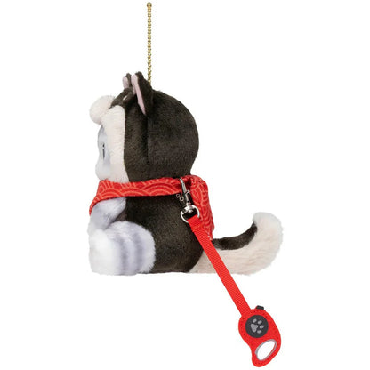 MOFUSAND | Cat Plush Keychain Bag Charm 130×94×120mm (Black Shiba Inu Nyan Bandana)