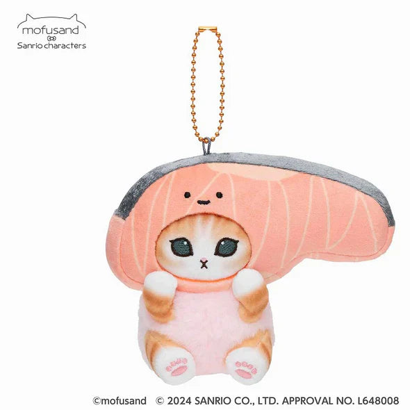 Mofusand X Sanrio | Mascot Holder Keychain Part1 Approx.13Cm 猫福 三丽鸥合作联名款 玩偶挂件/包挂/钥匙链 切片妞/三文鱼 Kirimi
