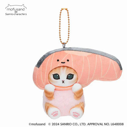 Mofusand X Sanrio | Mascot Holder Keychain Part1 Approx.13Cm 猫福 三丽鸥合作联名款 玩偶挂件/包挂/钥匙链 切片妞/三文鱼 Kirimi