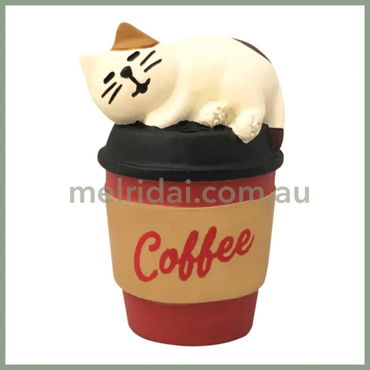 DECOLE | Concombre Yamaneko Figurine Coffee 2.8 x 4.4 x 2.4cm - 43338
