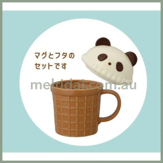 DECOLE | Ice Cream Mug with Lid 350ml Approx. (Panda)