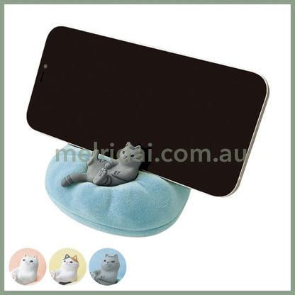 Decole | Smart Phone Stand (Relaxed Cat) 8.7×8.3×5.5Cm日式瓷器 手机支架 横放/竖放（惬意猫咪）