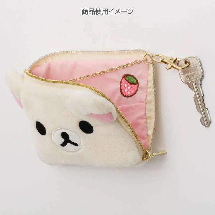 SAN-X | Rilakkuma Korilakkuma Plush Square Pass Case Pouch Reel 100×130×20mm
