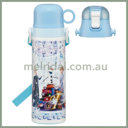 Disney｜2Way Stainless Steel Water Bottle With Pouch 570-580Ml (Frozen) 东京迪士尼