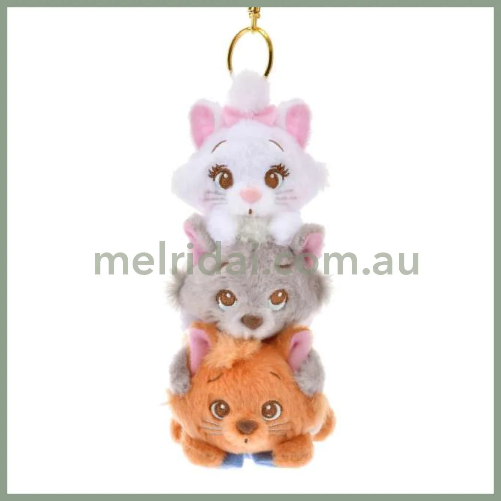 DISNEY | Aristocats Plush Keychain Mascot Holder Marie Berlioz Toulouse Cat 15×3.5×1.7cm (DISNEY CAT DAY 2025)