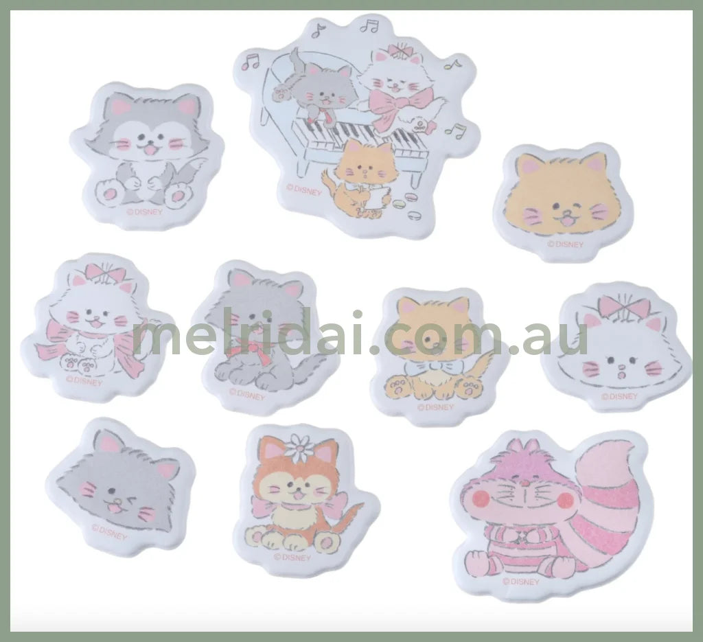 Disneycat Day 2023 Cat Character Seal/Sticker Flake 10 Types*4Pcs