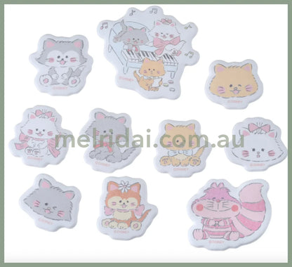 Disneycat Day 2023 Cat Character Seal/Sticker Flake 10 Types*4Pcs