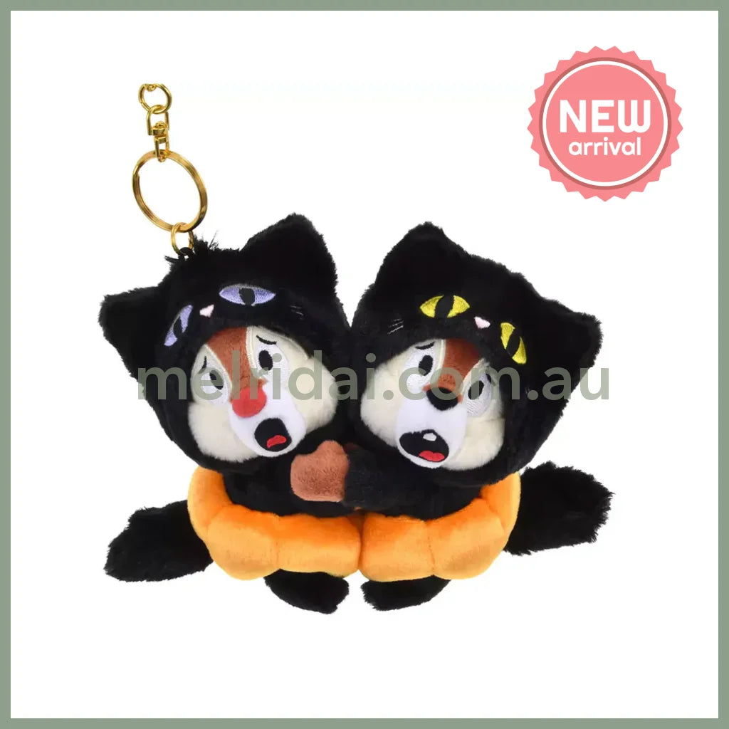 DISNEY | Chip n Dale Mouse Plush Mascot Keychain 200×200×90mm (Halloween Costume Black Cat Pumpkin)