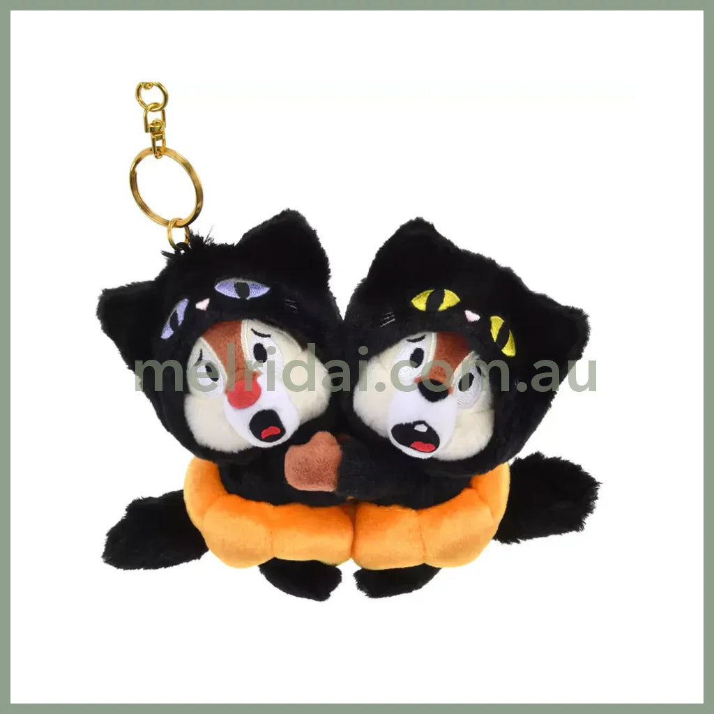 DISNEY | Chip n Dale Mouse Plush Mascot Keychain 200×200×90mm (Halloween Costume Black Cat Pumpkin)