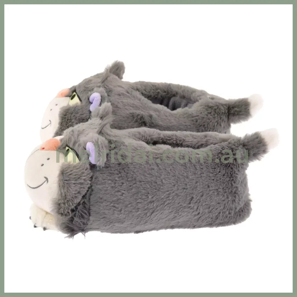Disney | Lucifer Room Shoes Cinderella Fluffy Plush 23-25Cm Cat Day 东京迪士尼 猫咪日 路西法毛绒拖鞋/家居拖鞋
