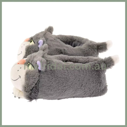 Disney | Lucifer Room Shoes Cinderella Fluffy Plush 23-25Cm Cat Day 东京迪士尼 猫咪日 路西法毛绒拖鞋/家居拖鞋