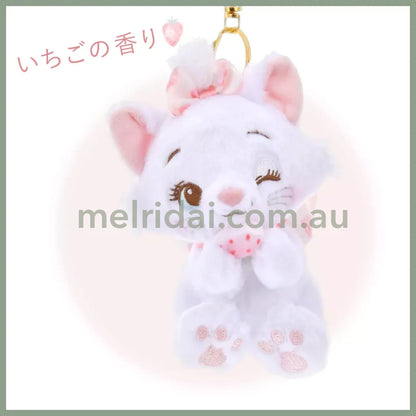 DISNEY | Marie Cat Plush Keychain Mascot Holder H16×W10×D10cm (STRAWBERRY COLLECTION)