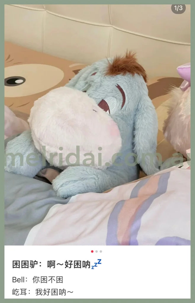 Disney | Sleepy Eeyore Plush Doll Winnie The Pooh 34X22X26Cm 东京迪士尼 睡不醒屹耳/驴驴 毛绒玩偶/公仔