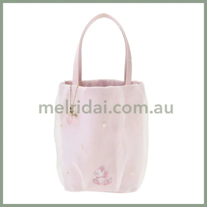 DISNEY | The Aristocats Marie Cat Tote Bag with Charm H21×W25×D9.5cm (STRAWBERRY COLLECTION)