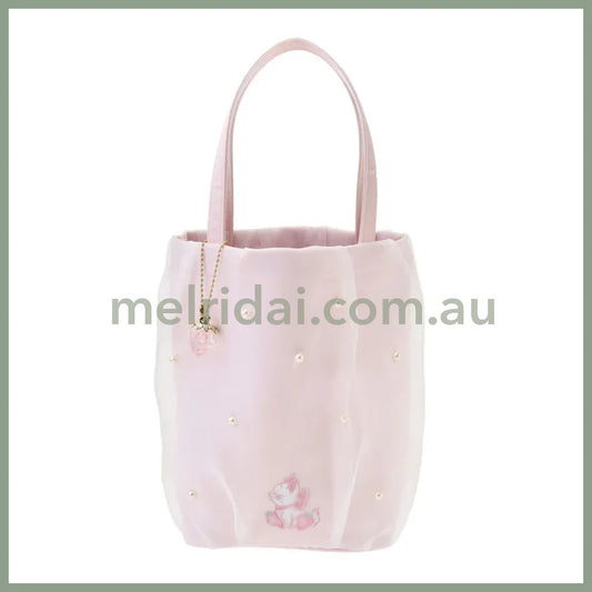 DISNEY | The Aristocats Marie Cat Tote Bag with Charm H21×W25×D9.5cm (STRAWBERRY COLLECTION)