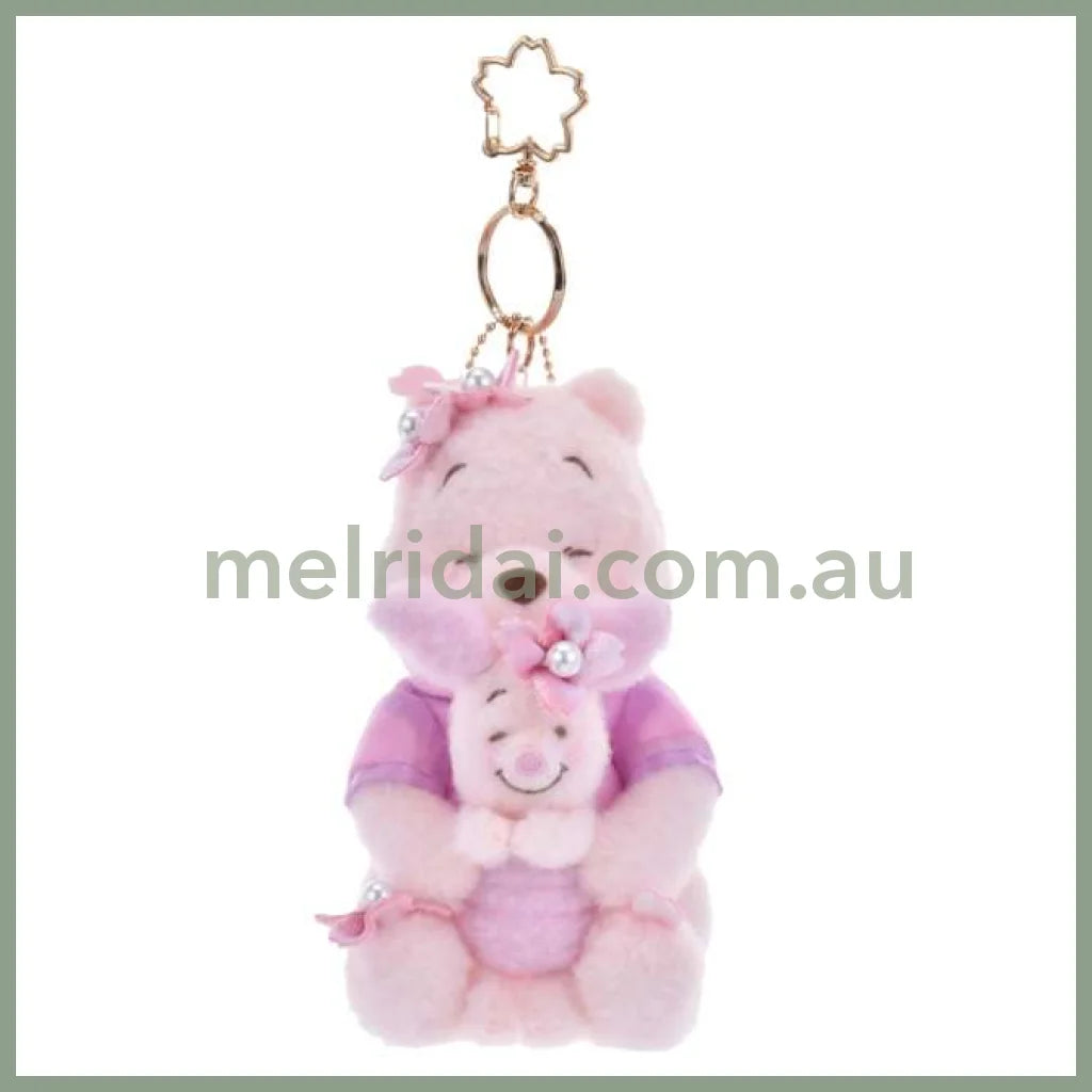 DISNEY | Tokyo Disney Store Winnie the Pooh & Piglet Plush Keychain Mascot Holder 14.5×8×9.5cm (Sakura 2025)