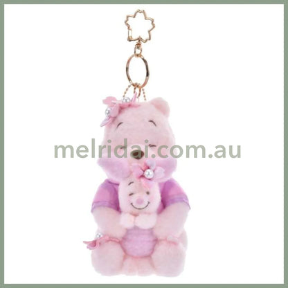 DISNEY | Tokyo Disney Store Winnie the Pooh & Piglet Plush Keychain Mascot Holder 14.5×8×9.5cm (Sakura 2025)