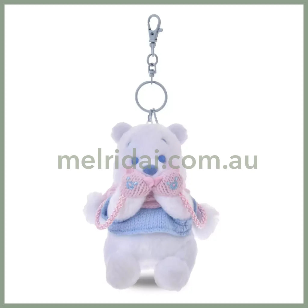 DISNEY | Tokyo Disney Store Winnie the Pooh Plush Keychain Bag Charm Mascot 140×130×80mm (Winter Shiny Color)